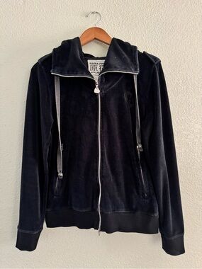 Harajuku Lovers Sweater Large Velour Zip Hoodie Gwen Black